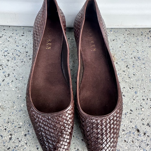 Ralph Lauren Shoes - Ralph Lauren Dark Brown Woven Flats